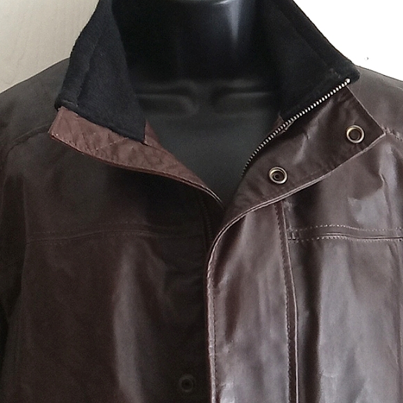 Danier | Men's  Dark Brown Leather Car Jacket - Picture 15 of 15